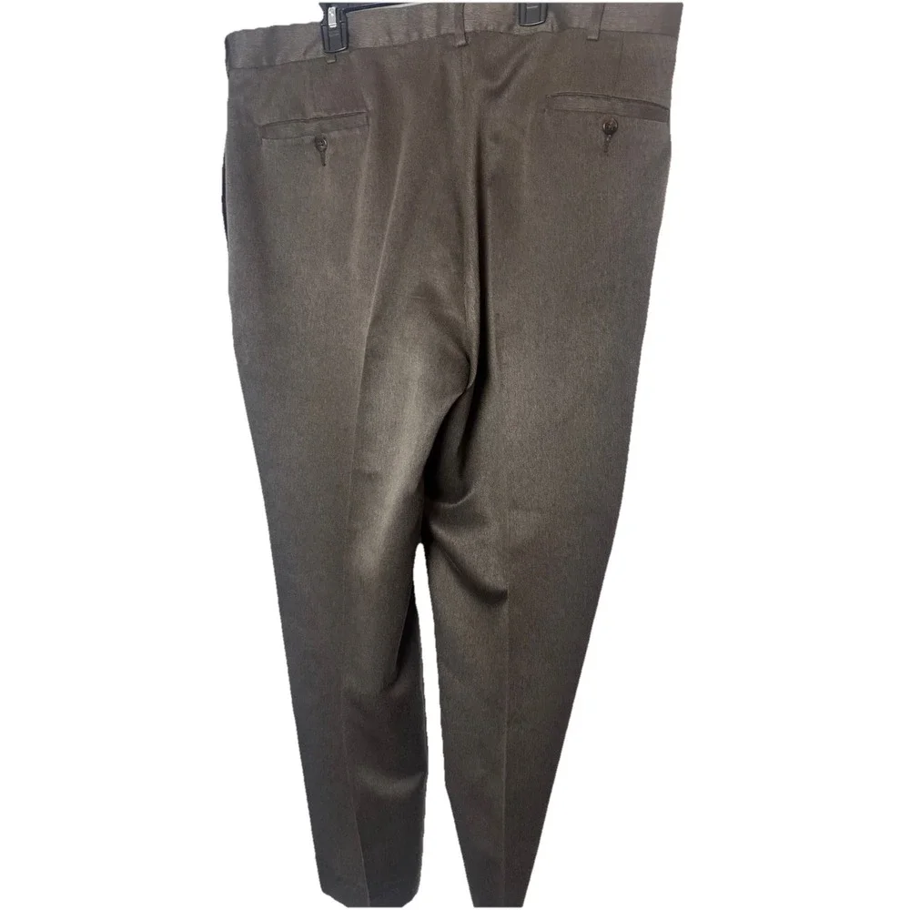 JOHN HENRY Men's 38x31 Brown Dress Pants Trousers‎ Pleated Front